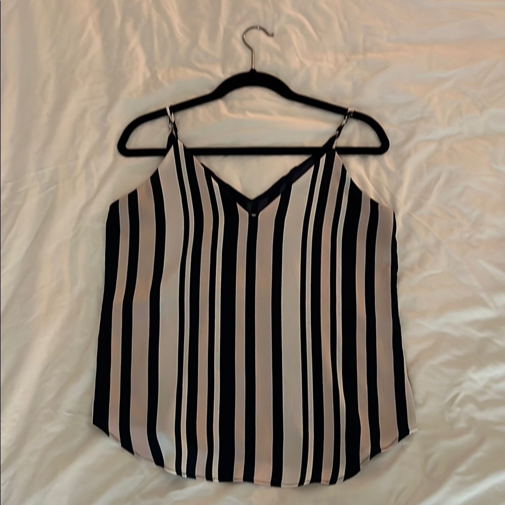 Striped Pink, White, and Navy Top
